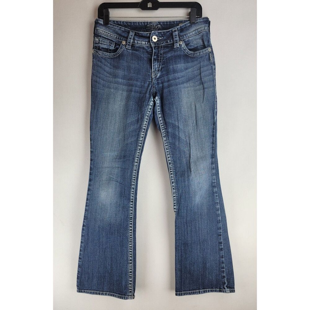 Silver Womens Size 28X32 Blue Medium Wash Suki Bootcut Jeans